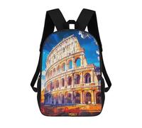 sinyumoney 3D Printed Children's 17inch Roma Art School Backpack High Capacity Travel Book School Bags for Boys Elementary And Middle School Students