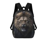 sinyumoney 3D Printed Children's 17inch School Bags Angry Lion Backpack Travel Lightweight Backpack Book Bags Kids Boys Girls School Bag
