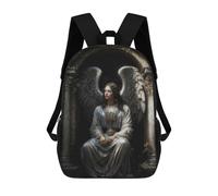 sinyumoney 3D Printed Children's 17inch School Bags Archangel Azrael in Stone Archway Backpack Travel Lightweight Backpack Book Bags Kids Boys Girls School Bag