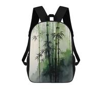 sinyumoney 3D Printed Children's 17inch School Bags Bamboo Forest Watercolor Backpack Travel Lightweight Backpack Book Bags Kids Boys Girls School Bag