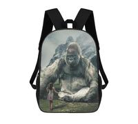 sinyumoney 3D Printed Children's 17inch School Bags Big Gorilla Backpack Travel Lightweight Backpack Book Bags Kids Boys Girls School Bag