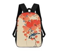 sinyumoney 3D Printed Children's 17inch School Bags Bird Red Ivy Backpack Travel Lightweight Backpack Book Bags Kids Boys Girls School Bag