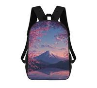 sinyumoney 3D Printed Children's 17inch School Bags Cherry Blossom Mountain Reflection-3 Backpack Travel Lightweight Backpack Book Bags Kids Boys Girls School Bag