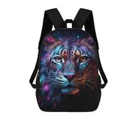 sinyumoney 3D Printed Children's 17inch School Bags Colorful Leopard Portrait Backpack Travel Lightweight Backpack Book Bags Kids Boys Girls School Bag
