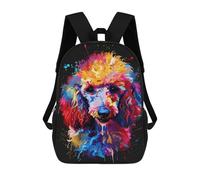 sinyumoney 3D Printed Children's 17inch School Bags Colorful Poodle Art Print-5 Backpack Travel Lightweight Backpack Book Bags Kids Boys Girls School Bag