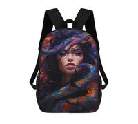 sinyumoney 3D Printed Children's 17inch School Bags Colorful Snake Artwork Backpack Travel Lightweight Backpack Book Bags Kids Boys Girls School Bag