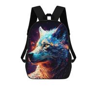 sinyumoney 3D Printed Children's 17inch School Bags Colorful Wolf Backpack Travel Lightweight Backpack Book Bags Kids Boys Girls School Bag