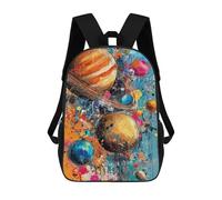 sinyumoney 3D Printed Children's 17inch School Bags Cosmic Abstract Painting Backpack Travel Lightweight Backpack Book Bags Kids Boys Girls School Bag