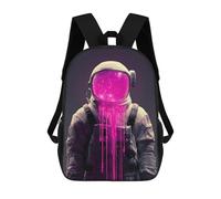sinyumoney 3D Printed Children's 17inch School Bags Cosmic Astronaut Artwork Backpack Travel Lightweight Backpack Book Bags Kids Boys Girls School Bag