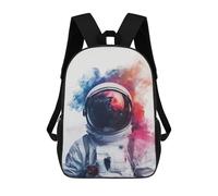 sinyumoney 3D Printed Children's 17inch School Bags Cosmic Astronaut Smoke Effect-1 Backpack Travel Lightweight Backpack Book Bags Kids Boys Girls School Bag