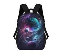 sinyumoney 3D Printed Children's 17inch School Bags Cosmic Nebula Artwork Backpack Travel Lightweight Backpack Book Bags Kids Boys Girls School Bag