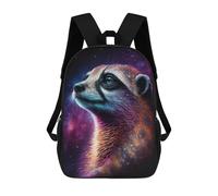 sinyumoney 3D Printed Children's 17inch School Bags Cosmic Otter Portrait-2 Backpack Travel Lightweight Backpack Book Bags Kids Boys Girls School Bag