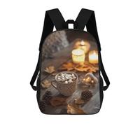 sinyumoney 3D Printed Children's 17inch School Bags Cozy Autumn Evening Backpack Travel Lightweight Backpack Book Bags Kids Boys Girls School Bag