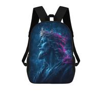 sinyumoney 3D Printed Children's 17inch School Bags Divine Majesty Portrait Backpack Travel Lightweight Backpack Book Bags Kids Boys Girls School Bag