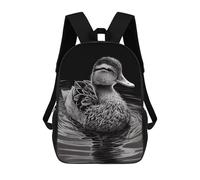 sinyumoney 3D Printed Children's 17inch School Bags Duck Drawing Animal Backpack Travel Lightweight Backpack Book Bags Kids Boys Girls School Bag