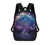 sinyumoney 3D Printed Children's 17inch School Bags Enchanted Cosmic Tree Art Print Backpack Travel Lightweight Backpack Book Bags Kids Boys Girls School Bag