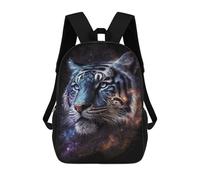 sinyumoney 3D Printed Children's 17inch School Bags Galactic Tiger Portrait -20 Backpack Travel Lightweight Backpack Book Bags Kids Boys Girls School Bag