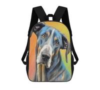 sinyumoney 3D Printed Children's 17inch School Bags Great Dane Sketch Backpack Travel Lightweight Backpack Book Bags Kids Boys Girls School Bag