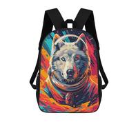 sinyumoney 3D Printed Children's 17inch School Bags Husky Astronaut Space Backpack Travel Lightweight Backpack Book Bags Kids Boys Girls School Bag