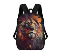 sinyumoney 3D Printed Children's 17inch School Bags Lion Painting Backpack Travel Lightweight Backpack Book Bags Kids Boys Girls School Bag