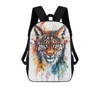 sinyumoney 3D Printed Children's 17inch School Bags Lynx Watercolor Painting Backpack Travel Lightweight Backpack Book Bags Kids Boys Girls School Bag