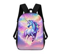 sinyumoney 3D Printed Children's 17inch School Bags Magical Unicorn in The Clo Backpack Travel Lightweight Backpack Book Bags Kids Boys Girls School Bag