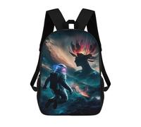 sinyumoney 3D Printed Children's 17inch School Bags Majestic Creature Backpack Travel Lightweight Backpack Book Bags Kids Boys Girls School Bag