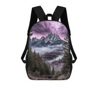 sinyumoney 3D Printed Children's 17inch School Bags Mountain River Landscape Backpack Travel Lightweight Backpack Book Bags Kids Boys Girls School Bag