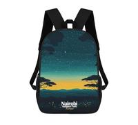 sinyumoney 3D Printed Children's 17inch School Bags Nairobi National Park Night Sky Backpack Travel Lightweight Backpack Book Bags Kids Boys Girls School Bag