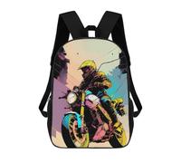sinyumoney 3D Printed Children's 17inch School Bags Naked Bike Backpack Travel Lightweight Backpack Book Bags Kids Boys Girls School Bag