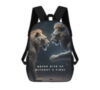 sinyumoney 3D Printed Children's 17inch School Bags Never Give Up Motivation Backpack Travel Lightweight Backpack Book Bags Kids Boys Girls School Bag
