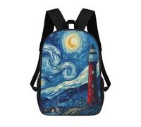 sinyumoney 3D Printed Children's 17inch School Bags Nighttime Navigator Backpack Travel Lightweight Backpack Book Bags Kids Boys Girls School Bag