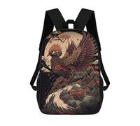 sinyumoney 3D Printed Children's 17inch School Bags Phoenix Backpack Travel Lightweight Backpack Book Bags Kids Boys Girls School Bag