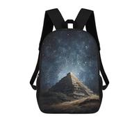 sinyumoney 3D Printed Children's 17inch School Bags Pyramid Under Starry Sky Backpack Travel Lightweight Backpack Book Bags Kids Boys Girls School Bag