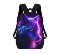 sinyumoney 3D Printed Children's 17inch School Bags Retro White Wolf Backpack Travel Lightweight Backpack Book Bags Kids Boys Girls School Bag