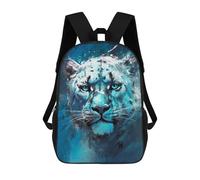 sinyumoney 3D Printed Children's 17inch School Bags Snow Leopard Gaze Backpack Travel Lightweight Backpack Book Bags Kids Boys Girls School Bag