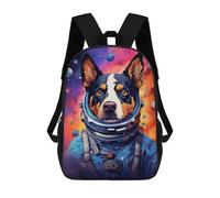 sinyumoney 3D Printed Children's 17inch School Bags Space Dog Explorer-16 Backpack Travel Lightweight Backpack Book Bags Kids Boys Girls School Bag