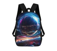 sinyumoney 3D Printed Children's 17inch School Bags Space Mania Backpack Travel Lightweight Backpack Book Bags Kids Boys Girls School Bag
