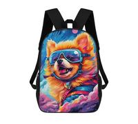 sinyumoney 3D Printed Children's 17inch School Bags Space Pup Adventure -45 Backpack Travel Lightweight Backpack Book Bags Kids Boys Girls School Bag