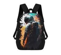 sinyumoney 3D Printed Children's 17inch School Bags Splatter Astronomy Backpack Travel Lightweight Backpack Book Bags Kids Boys Girls School Bag