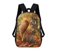 sinyumoney 3D Printed Children's 17inch School Bags Squirrels Harvest Backpack Travel Lightweight Backpack Book Bags Kids Boys Girls School Bag