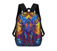 sinyumoney 3D Printed Children's 17inch School Bags Stained Glass Dragon Backpack Travel Lightweight Backpack Book Bags Kids Boys Girls School Bag
