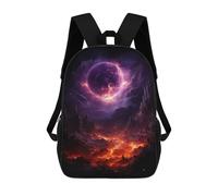 sinyumoney 3D Printed Children's 17inch School Bags Star Colliding with Planet Backpack Travel Lightweight Backpack Book Bags Kids Boys Girls School Bag