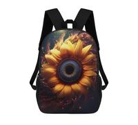 sinyumoney 3D Printed Children's 17inch School Bags Sunflower Nucleus Vortex Backpack Travel Lightweight Backpack Book Bags Kids Boys Girls School Bag