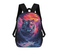 sinyumoney 3D Printed Children's 17inch School Bags Tiger Mountain Sunset Landscape Backpack Travel Lightweight Backpack Book Bags Kids Boys Girls School Bag