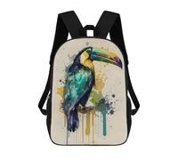 sinyumoney 3D Printed Children's 17inch School Bags Toucan Keel Billed Backpack Travel Lightweight Backpack Book Bags Kids Boys Girls School Bag