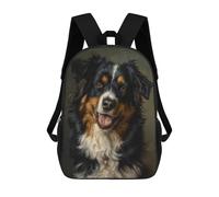 sinyumoney 3D Printed Children's 17inch School Bags Tri-Color Australian Shepherd Portrait Backpack Travel Lightweight Backpack Book Bags Kids Boys Girls School Bag