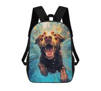 sinyumoney 3D Printed Children's 17inch School Bags Underwater Terrier 2 Backpack Travel Lightweight Backpack Book Bags Kids Boys Girls School Bag