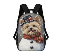 sinyumoney 3D Printed Children's 17inch School Bags Winter Wonderland Dog Art-3 Backpack Travel Lightweight Backpack Book Bags Kids Boys Girls School Bag