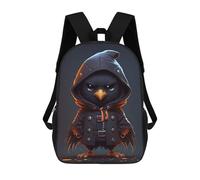 sinyumoney 3D Printed Children's 17inch School Bags Wizard The Crow Backpack Travel Lightweight Backpack Book Bags Kids Boys Girls School Bag